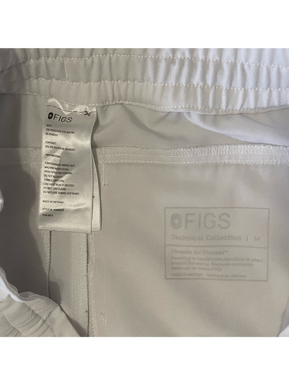 FIGS Men's White Technical Jogger Pants
